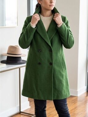 Zara green wool coat